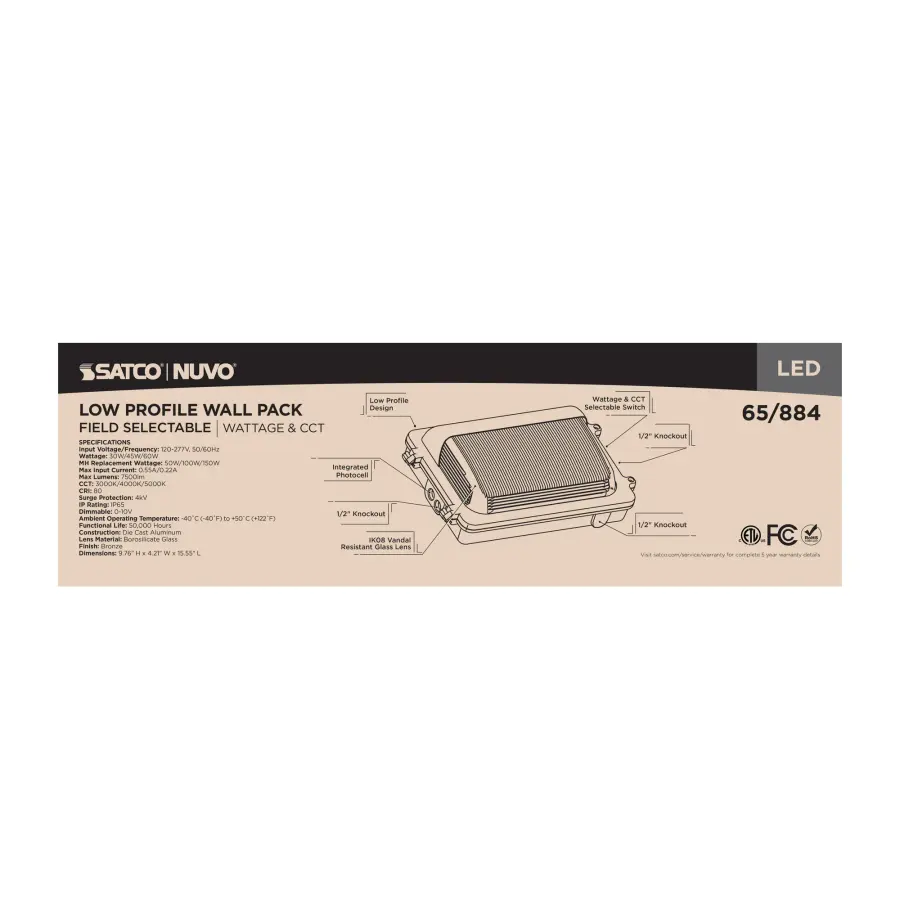 LED Low Profile Wall Pack with Selectable Wattage & Color Temperature - Image 16