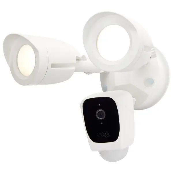This intelligent security floodlight combines 1900 lumens of bright LED illumination with a 1296p HD camera, two-way audio, and customizable motion detection. Perfect for homeowners seeking comprehensive outdoor security.