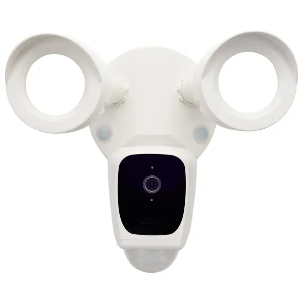 This intelligent security floodlight combines 1900 lumens of bright LED illumination with a 1296p HD camera, two-way audio, and customizable motion detection. Perfect for homeowners seeking comprehensive outdoor security. - alternate view