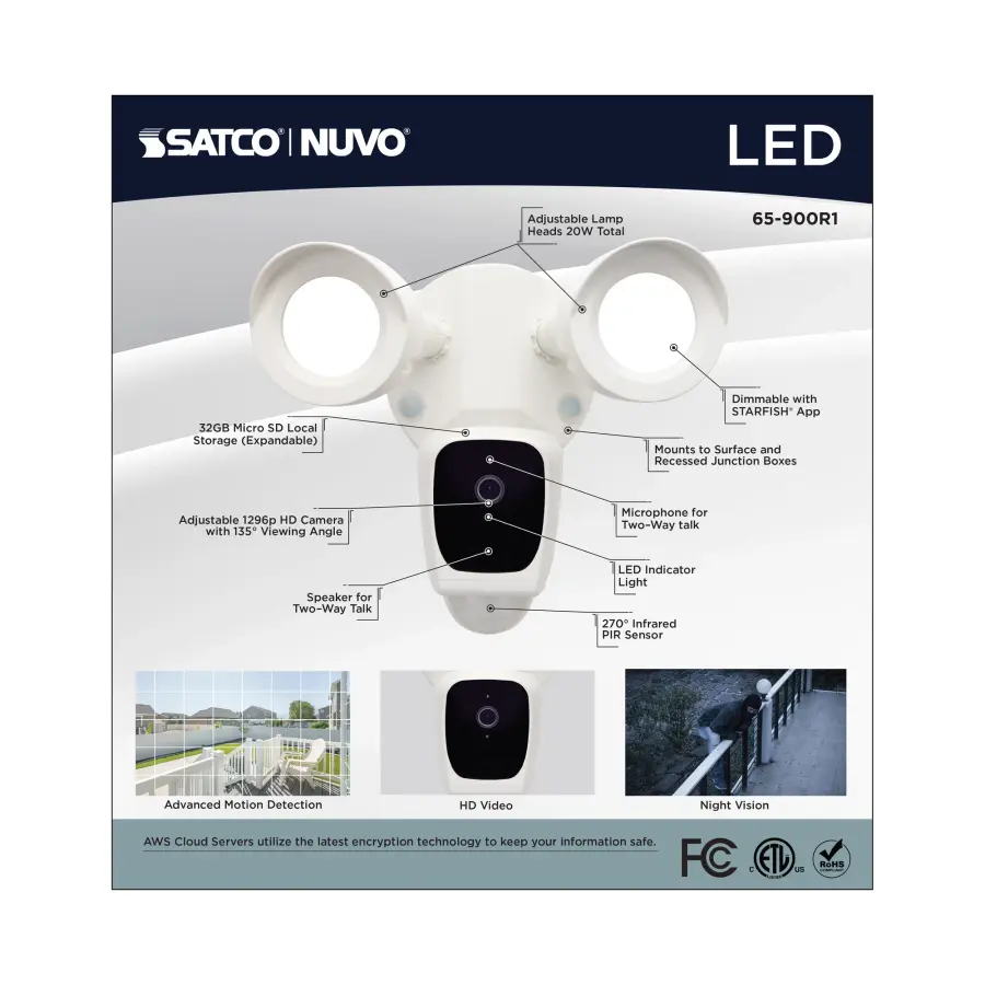 Starfish Smart Security Light with Camera - 20W LED - Image 8