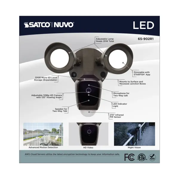 Starfish Smart Security Light with Camera - 20W LED - Image 8