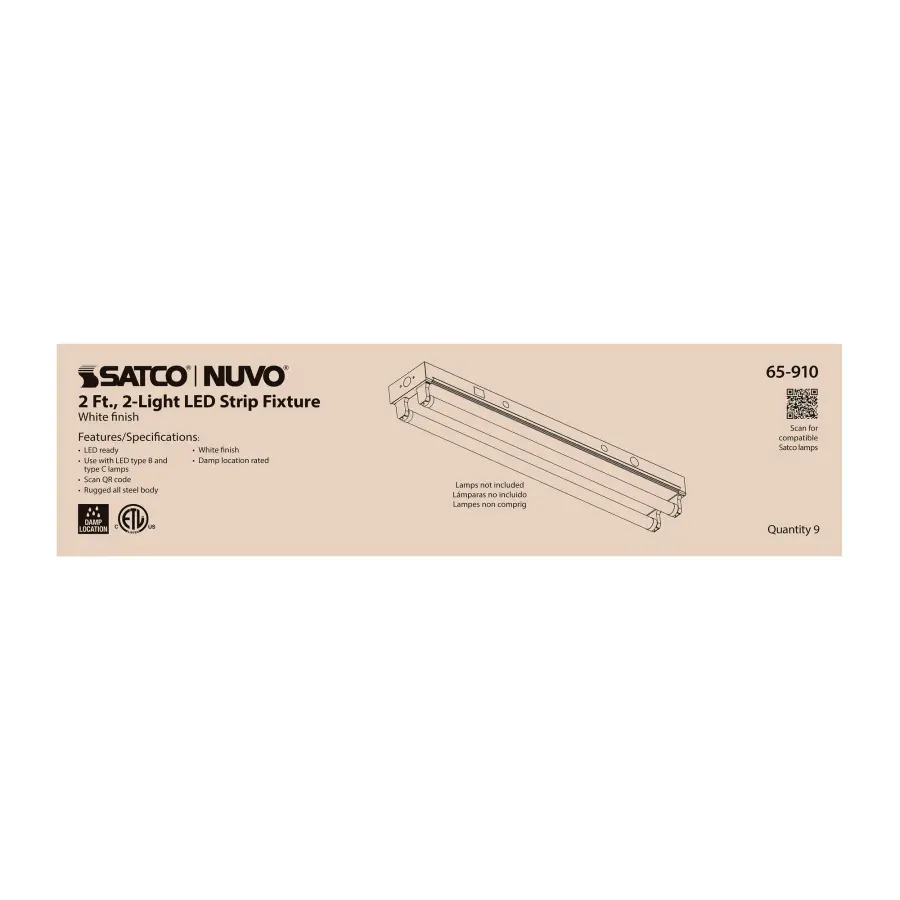 2-Foot Dual T8 LED Strip Fixture Channel - Image 8