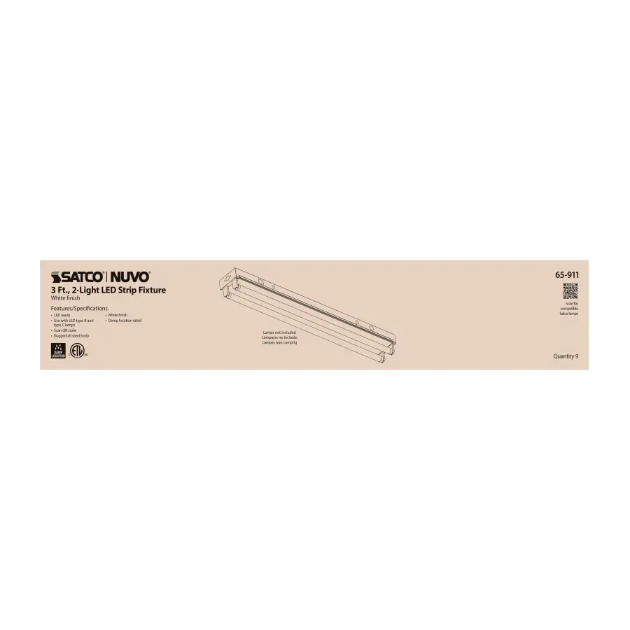 3-Foot Dual T8 LED Strip Fixture Channel - Image 8