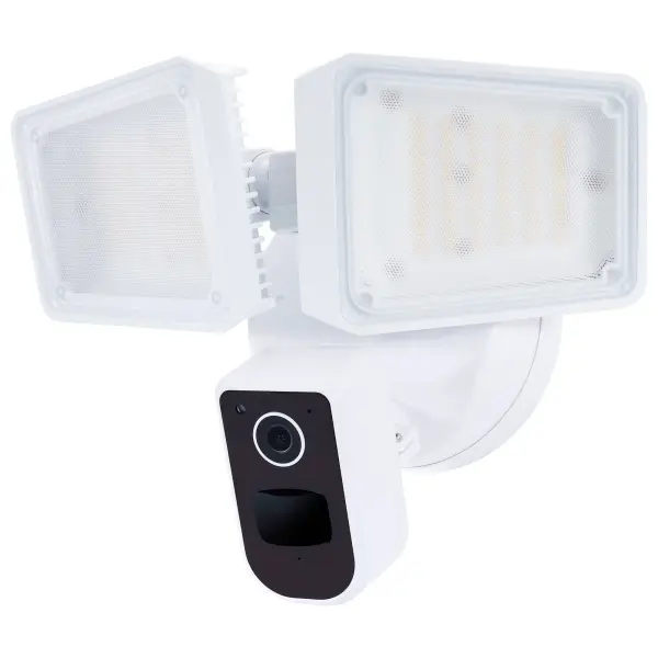 This smart security flood light combines 4150 lumens of tunable white illumination with integrated camera surveillance. Compatible with major smart home platforms including Alexa, Google Home, and Siri for seamless automation. - alternate view