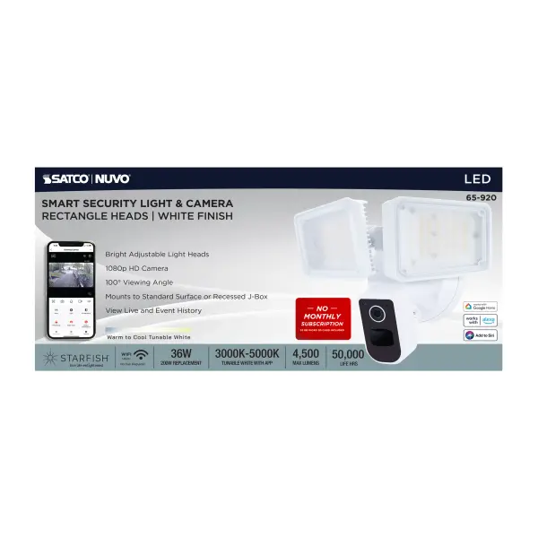 Smart Security Flood Light with Camera - 36W Tunable White - Image 11