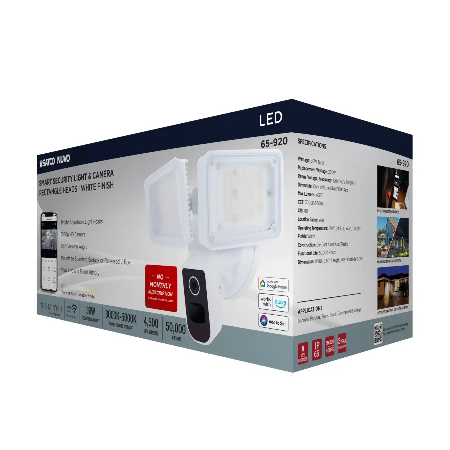 Smart Security Flood Light with Camera - 36W Tunable White - Image 15