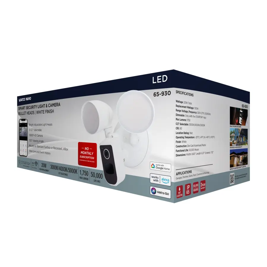 Smart Security Bullet Light with Camera - White - Image 14