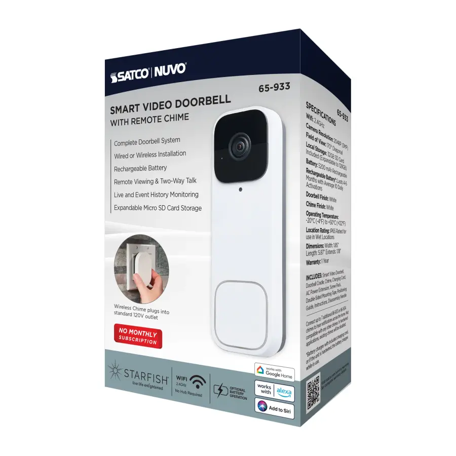 Starfish Smart Doorbell Security Camera with Chime - Image 21