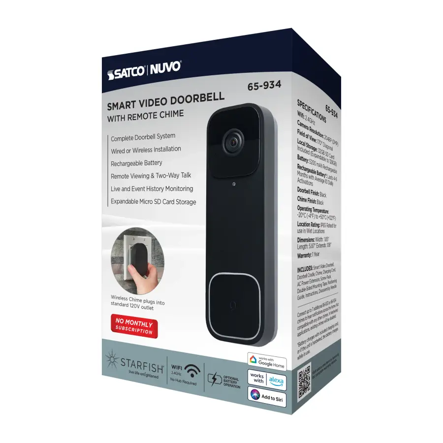 Starfish Smart Doorbell Security Camera with Chime - Image 21