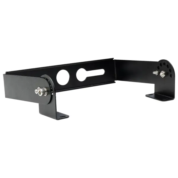 Durable black finish yoke mount designed for commercial and residential shop lighting applications. Provides secure, adjustable mounting for high-output task lights in workshops, garages, and utility spaces. - alternate view