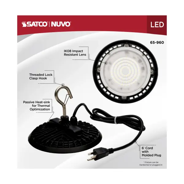 Hi-Pro LED Shop Light - 60W, 8" Diameter, Black - Image 13