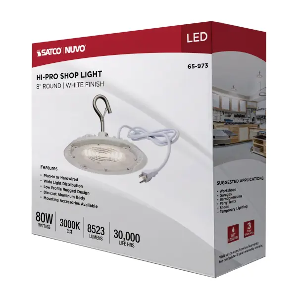 80W Hi-Pro LED Shop Light - 8" - 3000K Warm White - Image 18