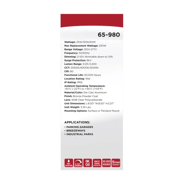 8.5" LED Field Selectable Canopy Fixture - Image 11