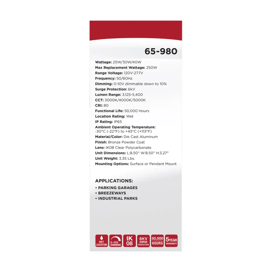 8.5" LED Field Selectable Canopy Fixture - Image 11