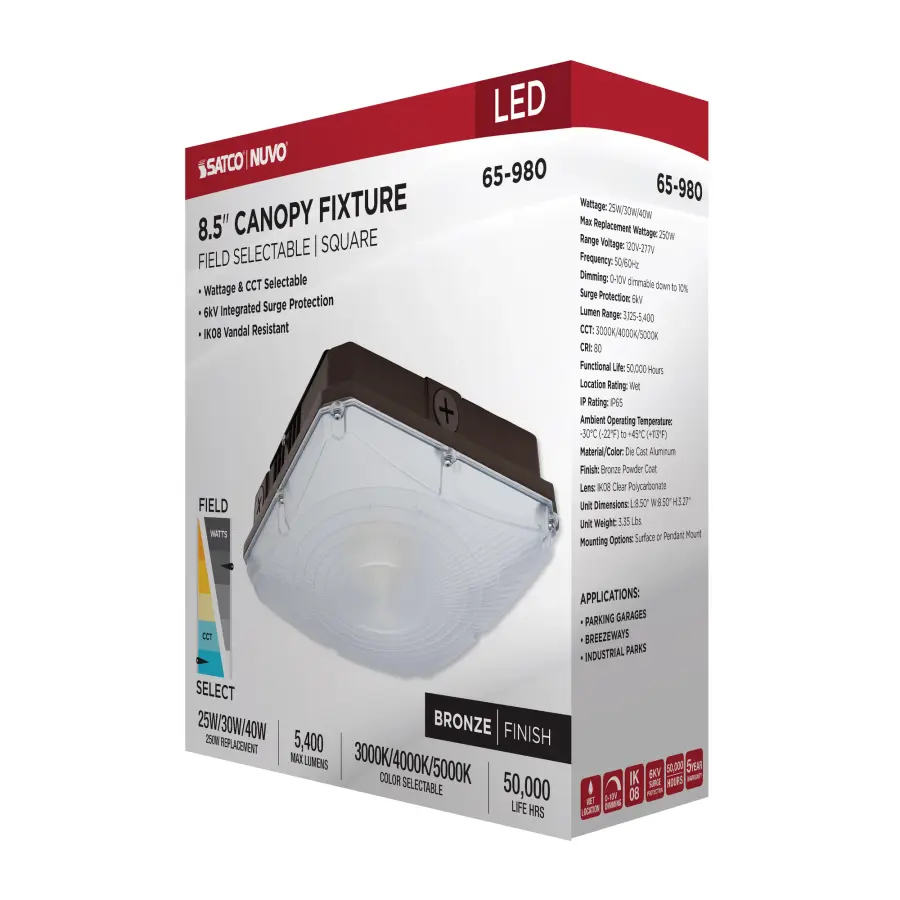 8.5" LED Field Selectable Canopy Fixture - Image 13