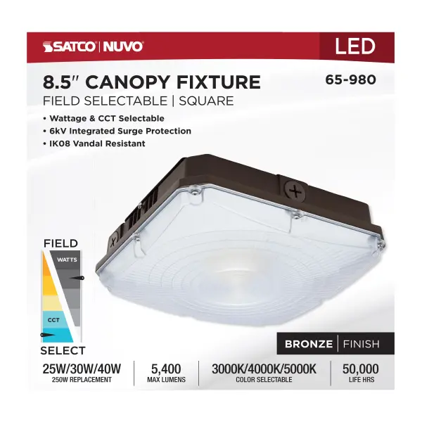 8.5" LED Field Selectable Canopy Fixture - Image 9