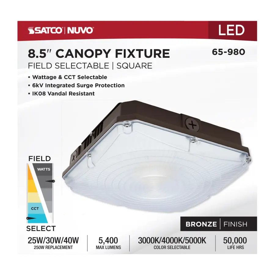 8.5" LED Field Selectable Canopy Fixture - Image 9