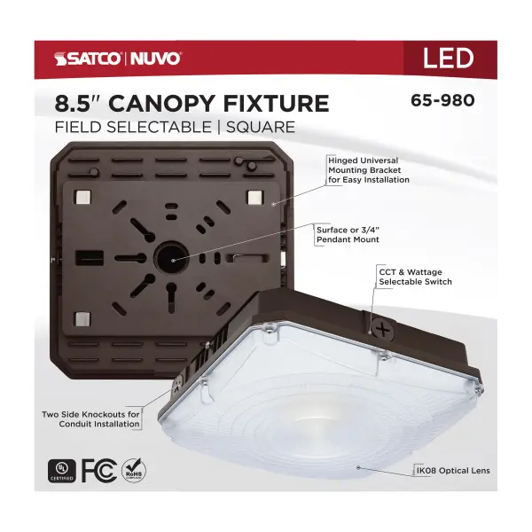 8.5" LED Field Selectable Canopy Fixture - Image 10