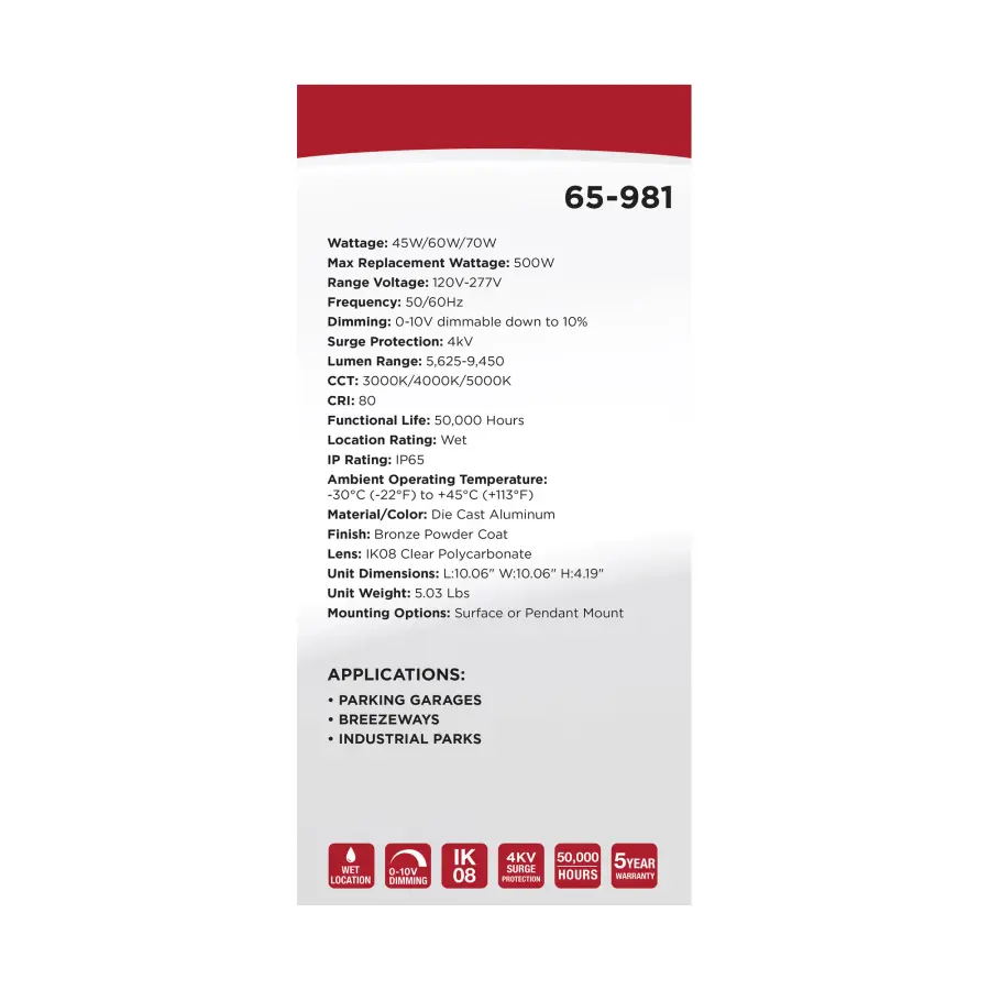 10" LED Field Selectable Canopy Fixture - Image 11