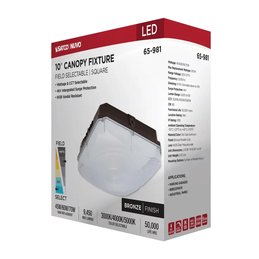 10" LED Field Selectable Canopy Fixture - Image 13