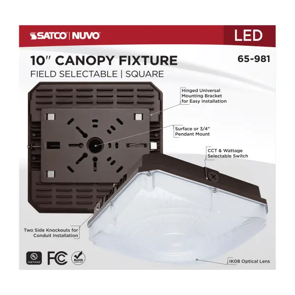 10" LED Field Selectable Canopy Fixture - Image 10