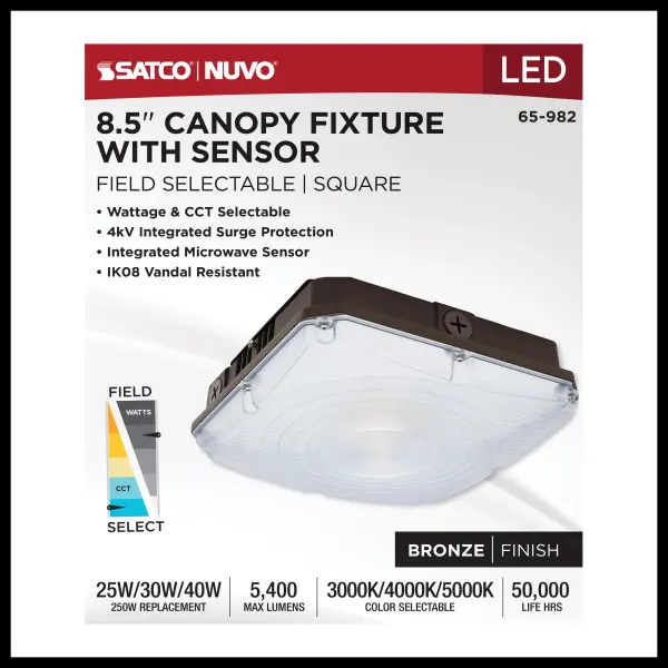 8.5" LED Canopy Fixture with Motion Sensor - Image 9