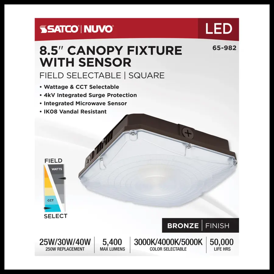 8.5" LED Canopy Fixture with Motion Sensor - Image 9