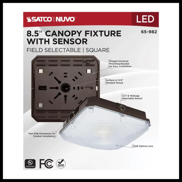 8.5" LED Canopy Fixture with Motion Sensor - Image 10