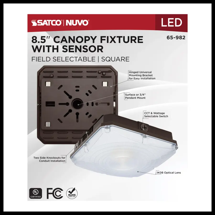 8.5" LED Canopy Fixture with Motion Sensor - Image 10