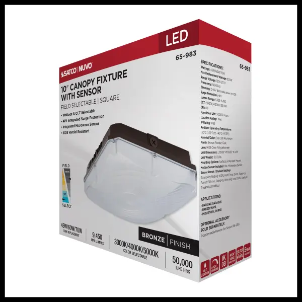 10" LED Canopy Fixture with Motion Sensor - Image 13