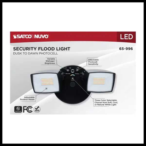 Dual Head LED Security Flood Light with Motion Sensor - Image 11
