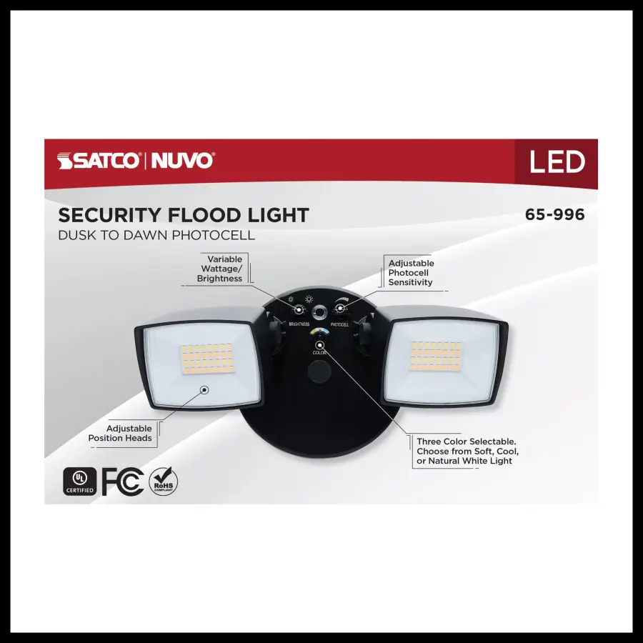 Dual Head LED Security Flood Light with Motion Sensor - Image 11