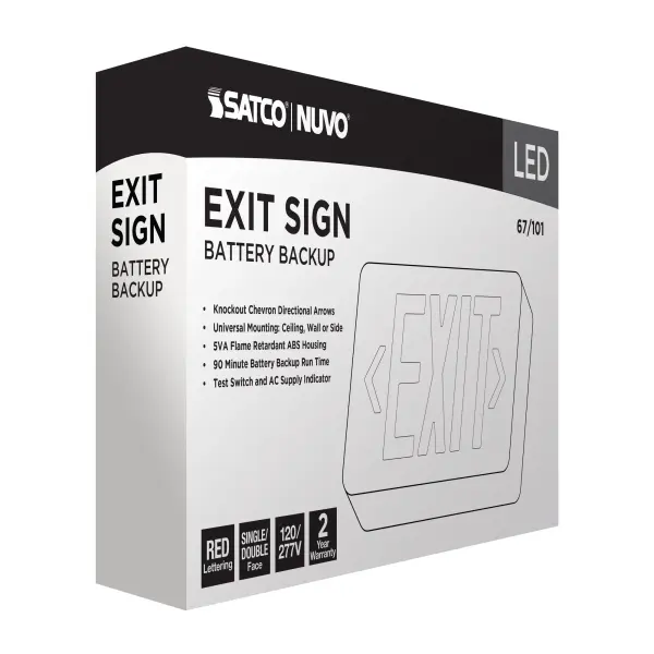 Red LED Exit Sign with 90-Minute Battery Backup - Image 8