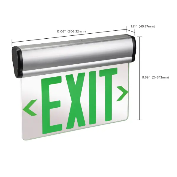 Green LED Edge-Lit Exit Sign with Battery Backup - Image 11