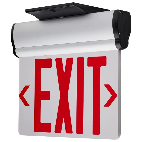 Red LED Edge-Lit Exit Sign with Battery Backup - Image 1