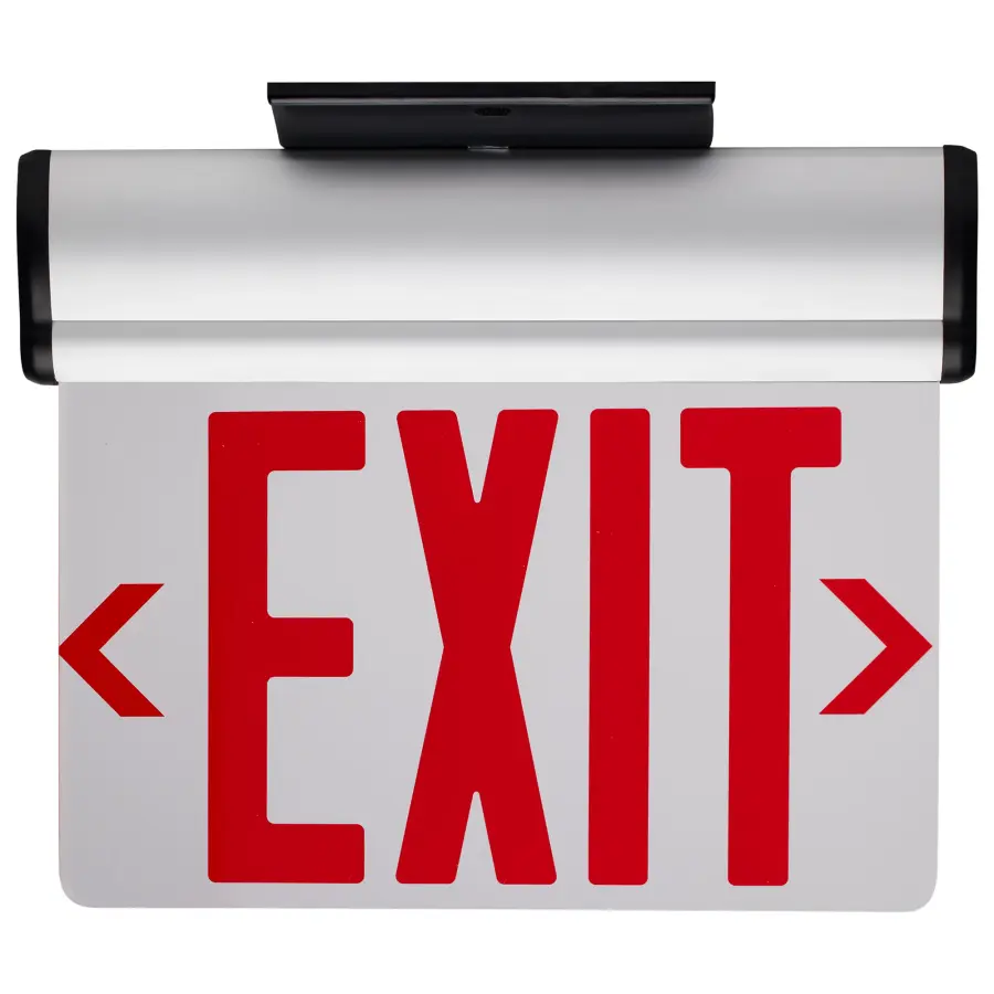 Red LED Edge-Lit Exit Sign with Battery Backup - Image 2