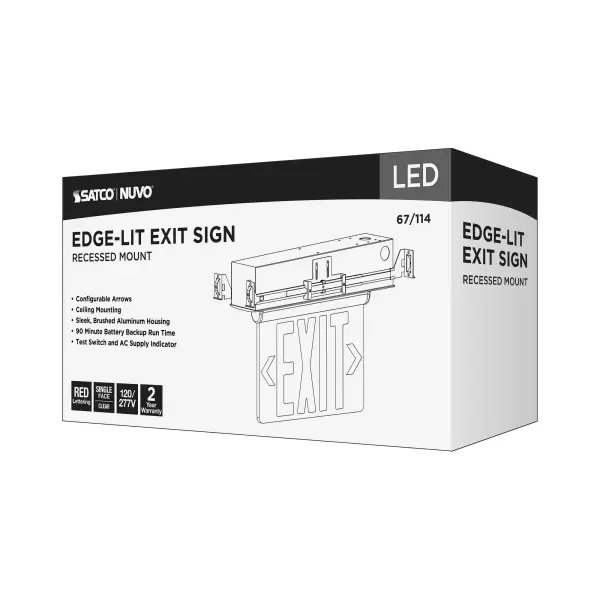 Red LED Edge-Lit Exit Sign - Single Face - Image 15