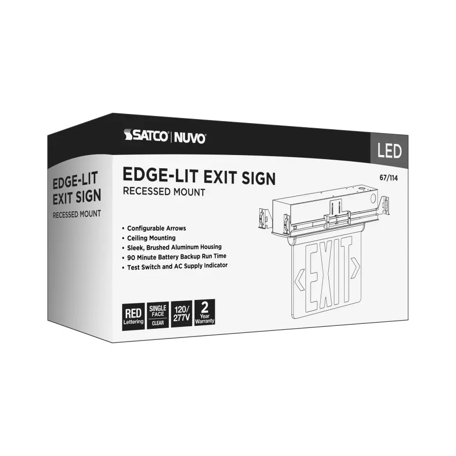 Red LED Edge-Lit Exit Sign - Single Face - Image 16
