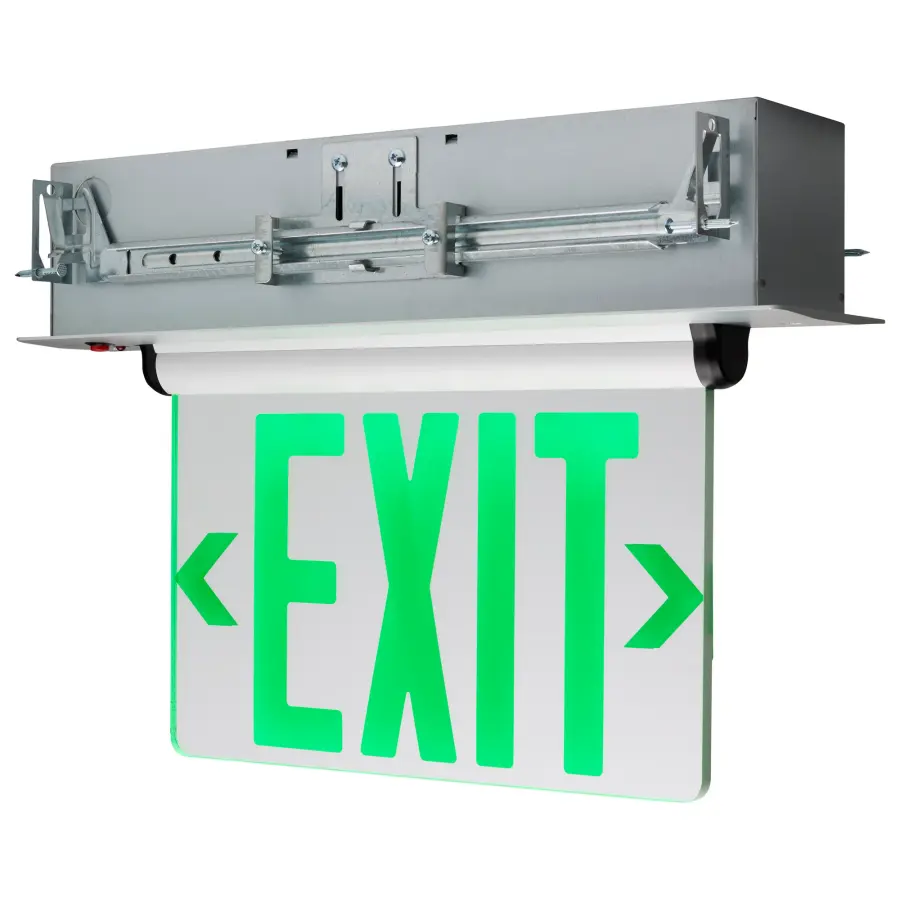 Green LED Edge-Lit Exit Sign - Dual Face - Image 1