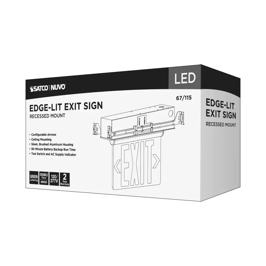 Green LED Edge-Lit Exit Sign - Dual Face - Image 15