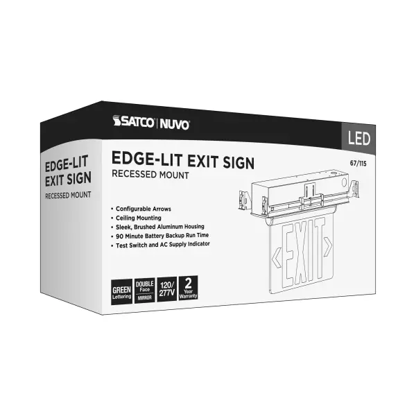 Green LED Edge-Lit Exit Sign - Dual Face - Image 16