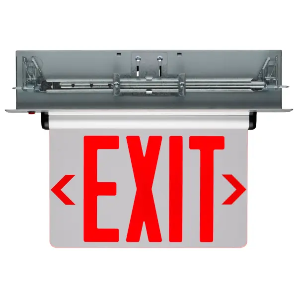 Red Mirror Edge Lit LED Exit Sign - Dual Face - Image 2