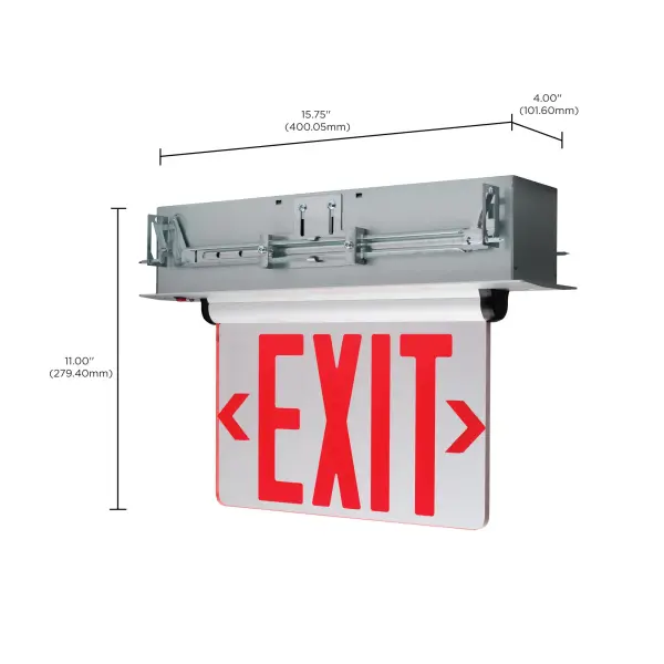 Red Mirror Edge Lit LED Exit Sign - Dual Face - Image 17