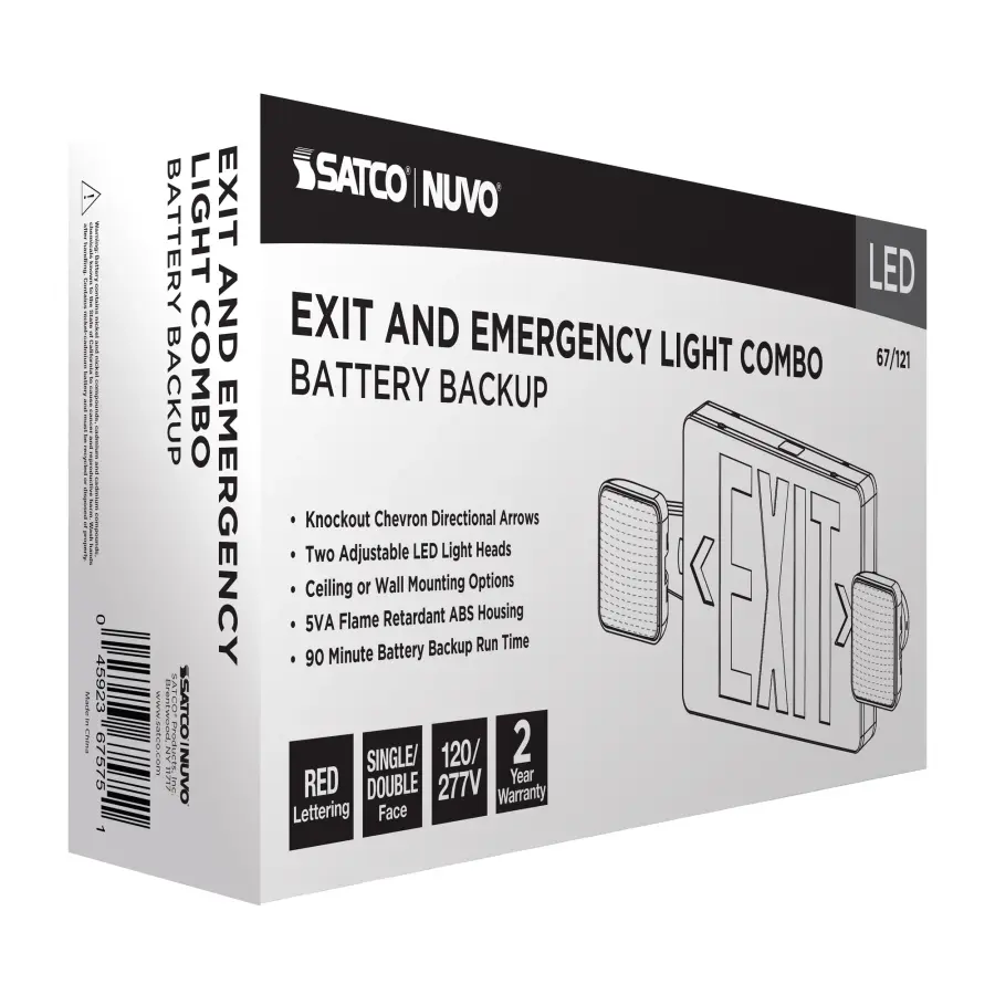 LED Exit Sign with Emergency Light Combo - Image 11