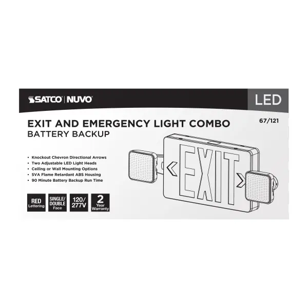 LED Exit Sign with Emergency Light Combo - Image 6