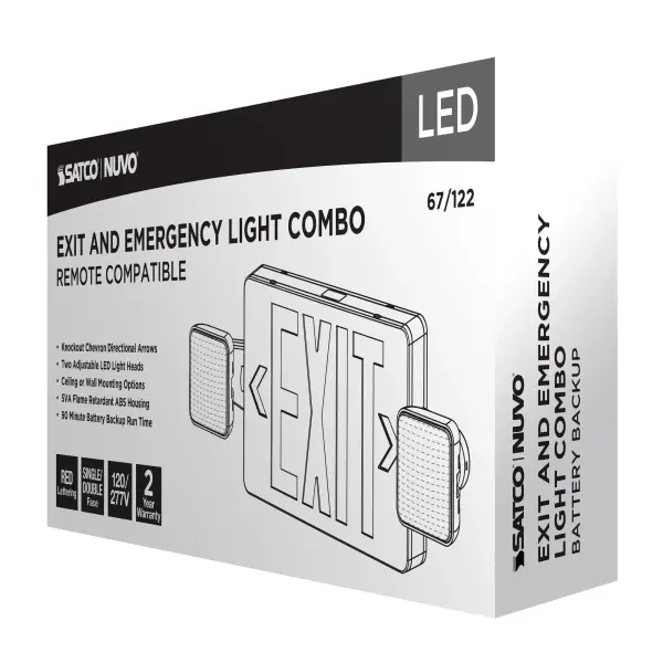 LED Exit Sign with Emergency Light Combo - Image 10