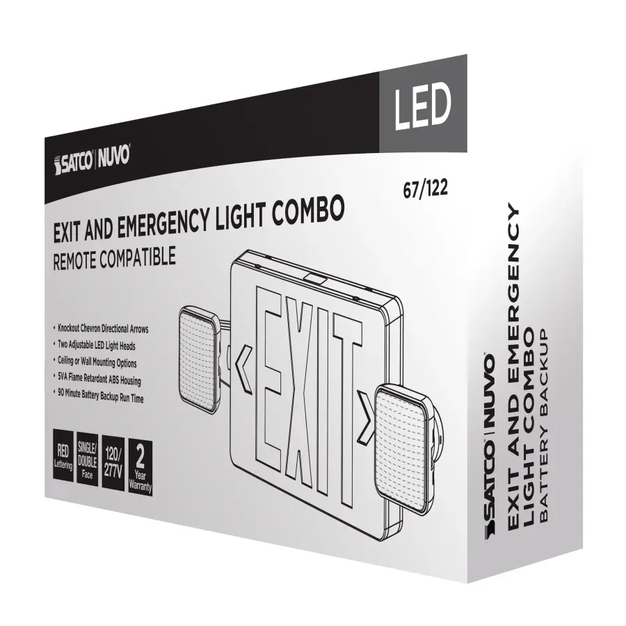 LED Exit Sign with Emergency Light Combo - Image 10