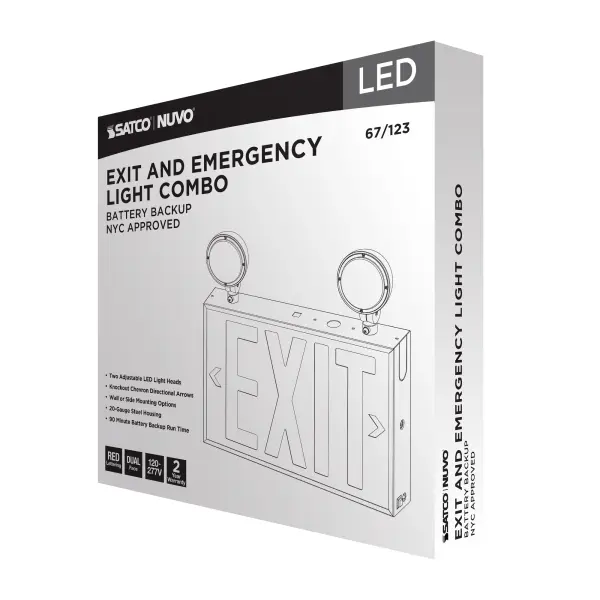 LED Exit Sign with Emergency Light Combo - NYC Approved - Image 12