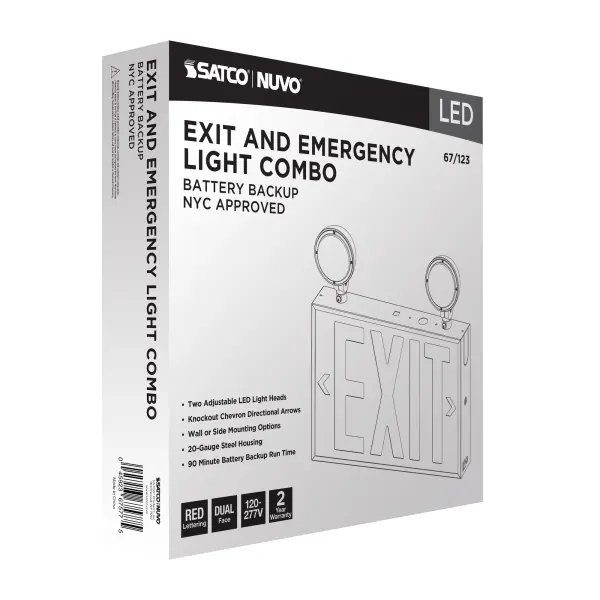 LED Exit Sign with Emergency Light Combo - NYC Approved - Image 13