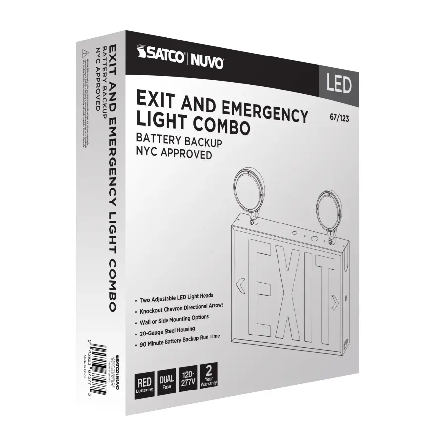 LED Exit Sign with Emergency Light Combo - NYC Approved - Image 13